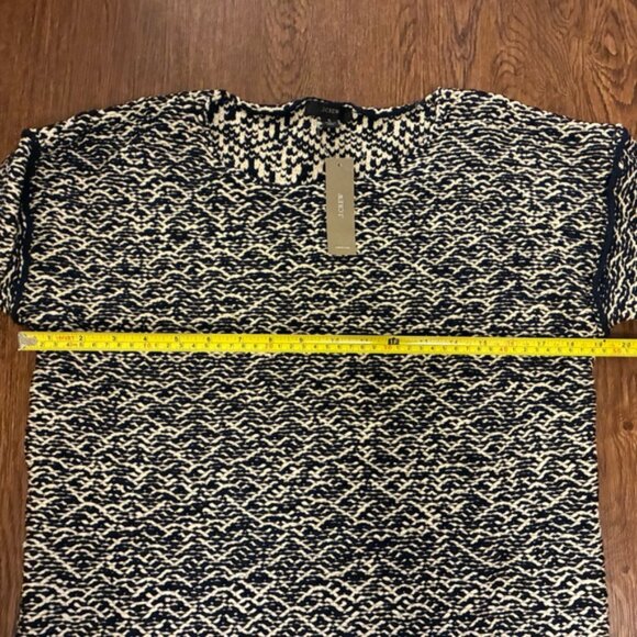 J. Crew NWT Navy Blue and White Relaxed Wide Neck Sweater - Size S - Picture 9 of 9